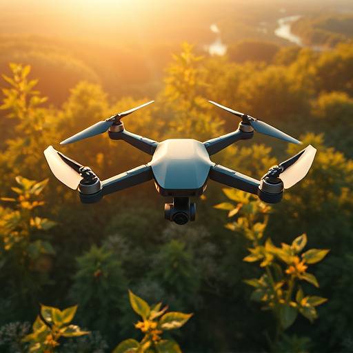 Drone filming aerial footage