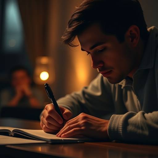 Person writing a script