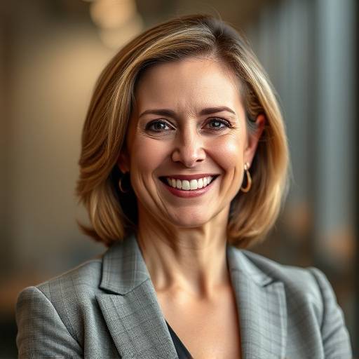 Portrait of Alice Johnson, CEO of Quantum Leap Digital, smiling confidently