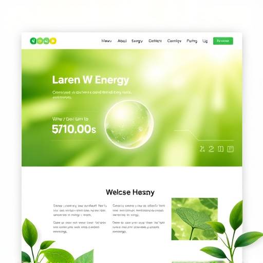 Screenshot of website copy for a green energy company
